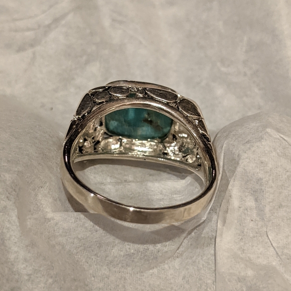 Kingman Turquoise .925 Silver Ring, size 8.5 - Picture 8 of 16